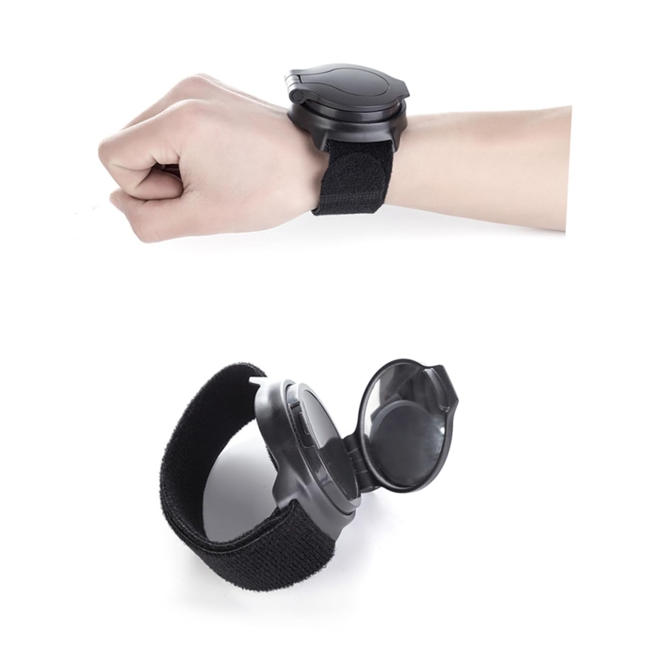 Abaodam 2Pcs Adjustable Bike Rear View Mirror Wrist Wear Safety Back Mirror Compact Design for Enhanced Visibility Durable Stylish Cycling Accessory Black