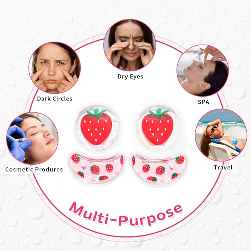 Image of 4PCS Gel Eye Ice Pack Set Reusable, Cold and Hot Compress for Eyes, Ice Pack for Eyes, Cooling Eye Pads for Eye Strain, Swelling, Redness, Dark Circles, Puffy Eyes, and Eye Recovery Surgery.