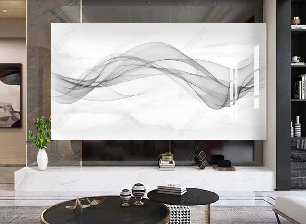 Poster géant mural pour transformer facilement un salon avec des lignes épurées