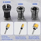 LEONTOOL 3 Pcs Die Grinder Collet Adapter - 6mm, 6.35mm, 8mm Router Bit Chuck for Woodworking, Engraving, Trimming, Carving Machine Tool - Image 2