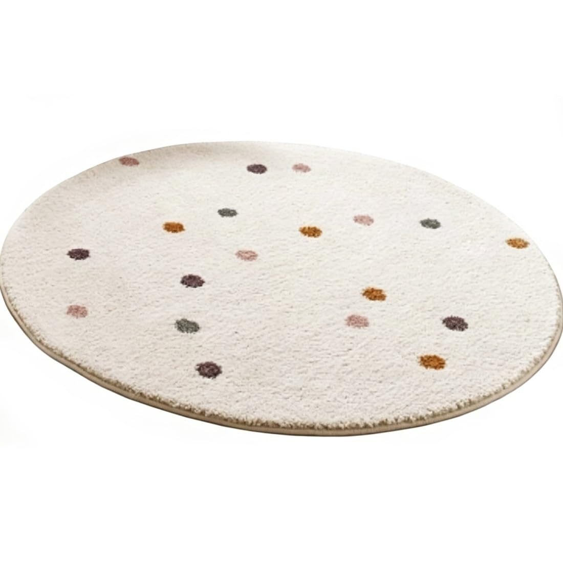 Tapis rond, en peluche douce, antidérapant, pour chambre à coucher, salon, crèche, décoration d'intérieur