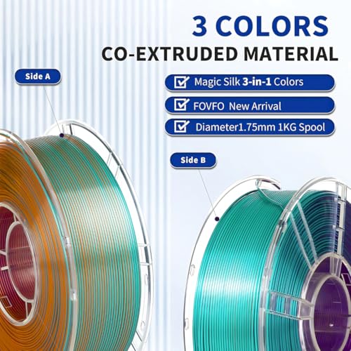 Image of FiLAMONT PLA Silk Filament 1.75mm, 3D Printer Filament, Shiny Silk 1.75 PLA Filament, 1kg(2.2Lbs) /Spool (Silk Blue Purple Orange)