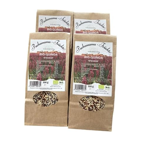 4 X 500g Quinoa tricolor bunt Bio aus Peru | Pachamama-Früchte | Vegan Superfood Glutenfrei Cover