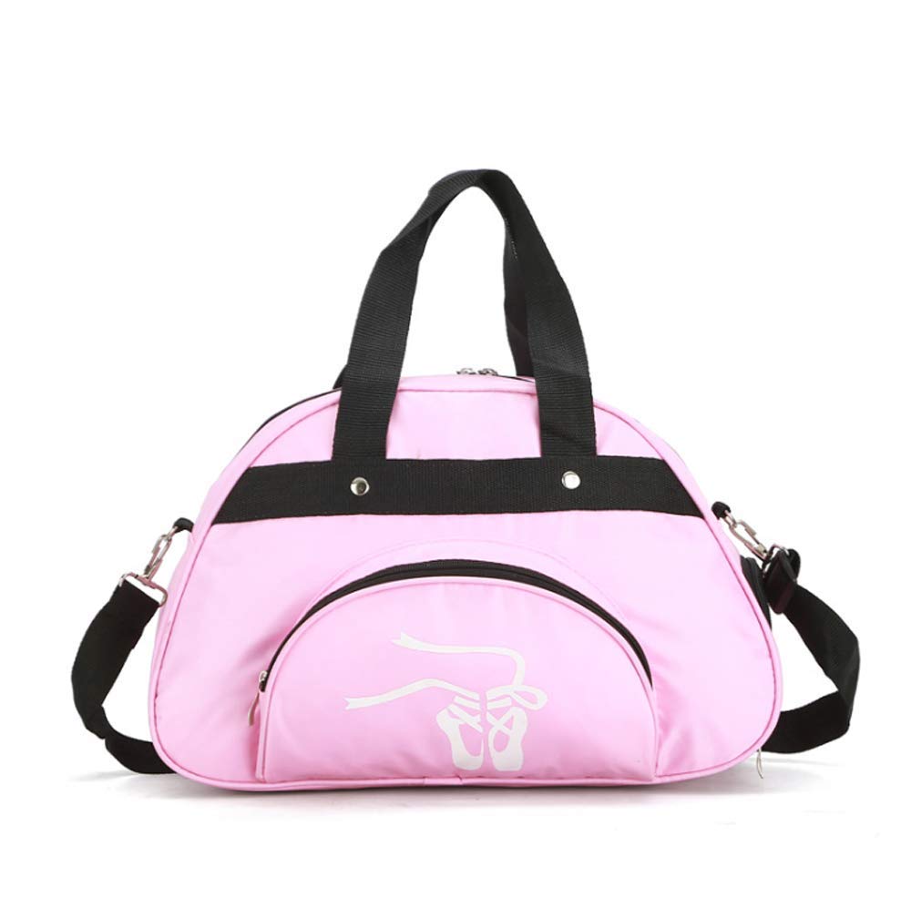 Ballet Dance Duffle Bag For Girls Gymnastics Bag Overnight Weekender Bag Light Weight Carry-on Luggage (Pink)