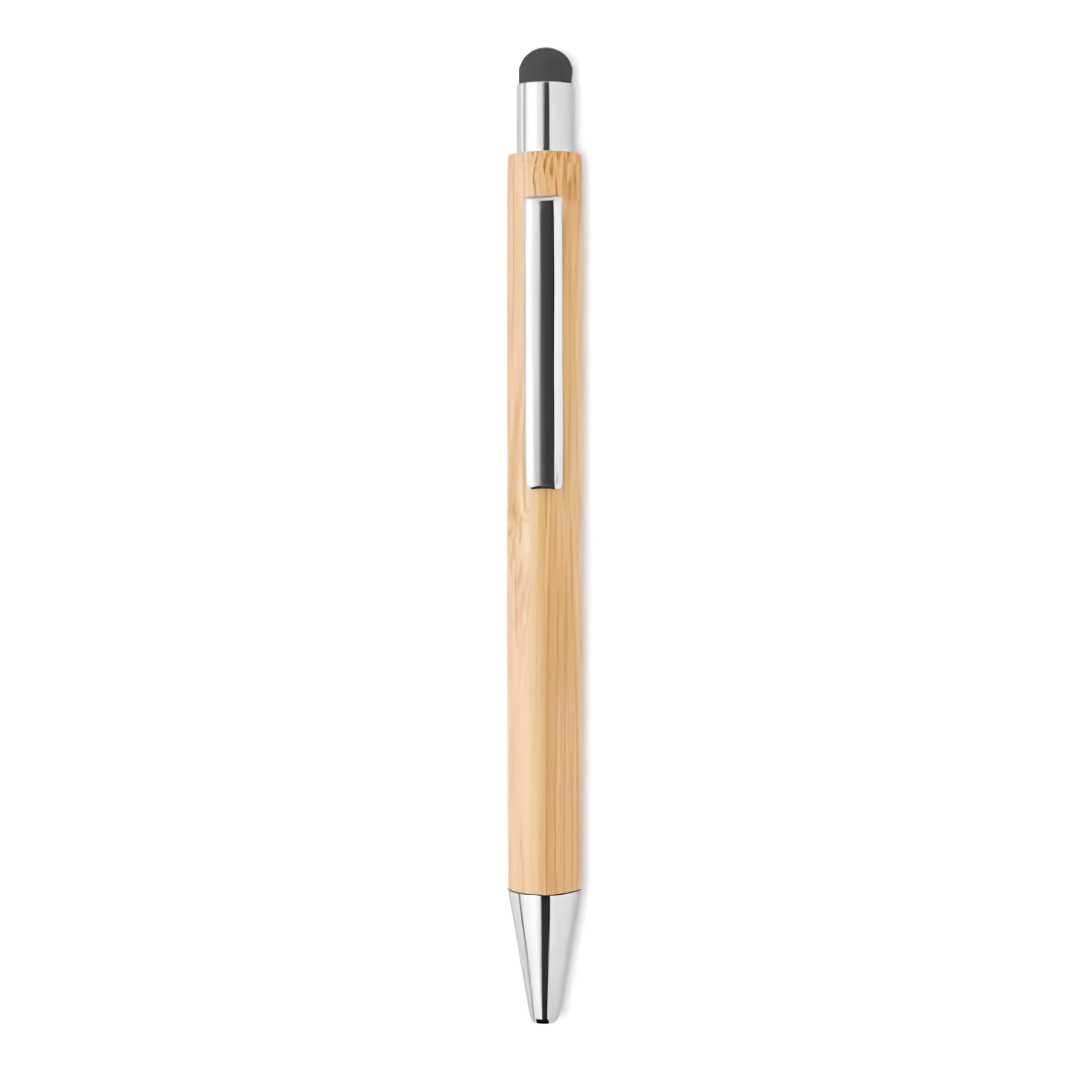 Penna a scatto in bamboo inchiostro nero con touch screen e scatola in legno personalizzati con incisione laser Top Tie