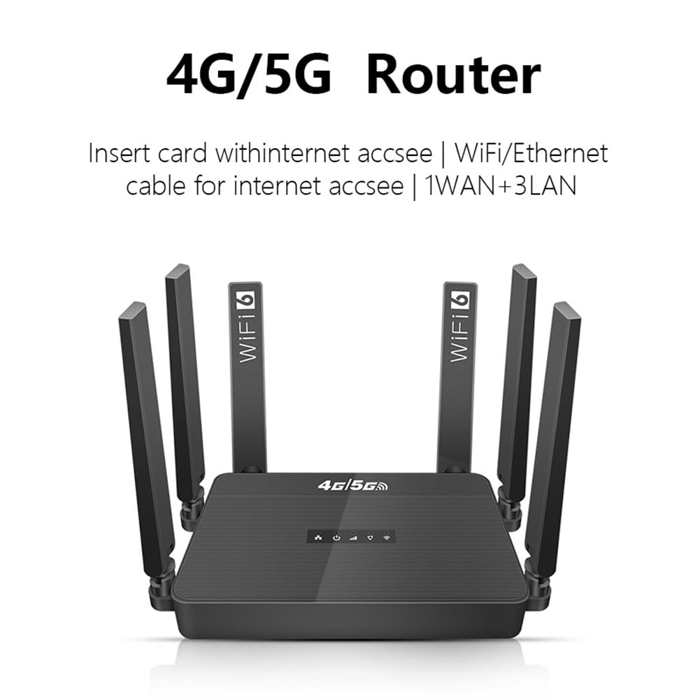 Router WiFi 6 Wireless per 32 Utenti, 4G 5G LTE con Slot per SIM + Supporto Batteria, Router Cellulare per Il Mercato Europeo.