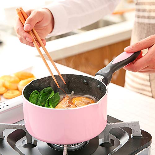 Milk Pan Butter Coffee Milk Warmer Mini Butter Melting Pot Perfect For Boiling Milk, Sauce (The Product Does Not Contain A Lid) Milk Pan Stainless Steel (Color : Deep Pink, Size : 16Cm) #TOP2