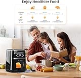 7-In-1 Air Fryer with Visible Window, 5QT Large Capacity Multifunctional Digital Air Fryer Oven for Baking Roasting Dehydrating, 1500W Low Noise Airfryers with Dishwasher Safe Basket