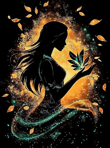 GemZono Princess Diamond Art Kits for Adults,Diamond Painting Kits for Adults Beginner,5D DIY Full Round Drill Diamond Dots Paintings for Home Wall Decor Gift 12X16inch