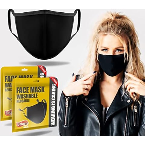 Black Reusable Cotton Face_Mask Unisex | Cotton Anti-dust Mouth Cover Face Mask | UK Seller (10) Cover