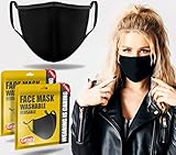 Lavable y reutilizable: la máscara facial negra para hombres y mujeres, la máscara facial de algodón se puede lavar con agua tibia y se puede utilizar repetidamente.