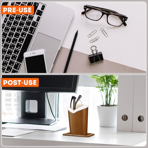 Image of Pack of 2 Plush Lined Eyeglasses Holder Stand Protective Glasses Case For Desks Or Nightstands