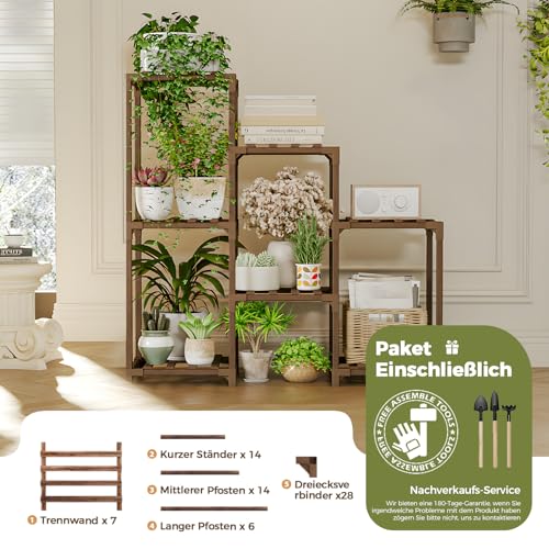 Bamworld Wand-Blumenständer 3er Set - U-Form Pflanzenregal Metall Schwarz Für Wohnzimmer & Balkon