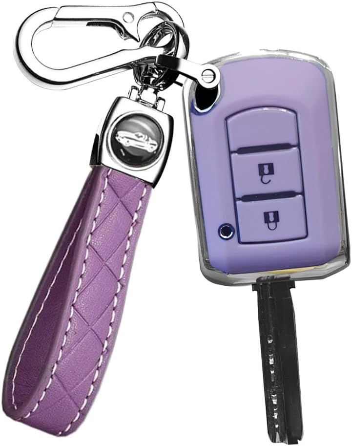 TPU Car Key fob Cover, for Mitsubishi Eclipse Cross Outlander Sport Mirage G4 Lancer 2016-2021 Key case Shell Holder Bag Keychain Keyring Accessories 2 Buttons