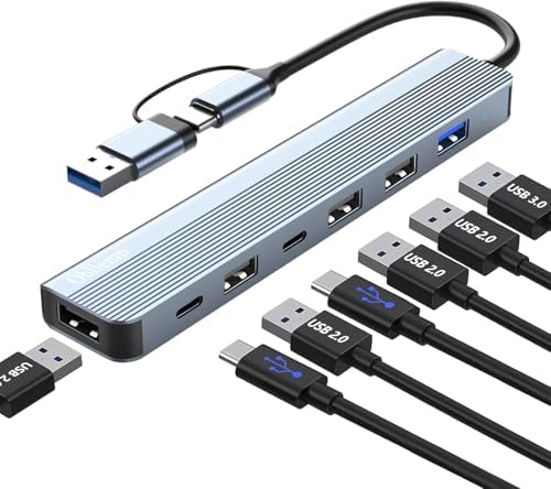 Hub USB C, Splitter USB ORICO 8 In 1, Adattatore Multiporta Docking Station Con Pd 100 W Hdmi 4 K 30 Hz Usb A3 0x3 Sd Tf Audio Da 35 Mm Distributore Usb - Foto 11
