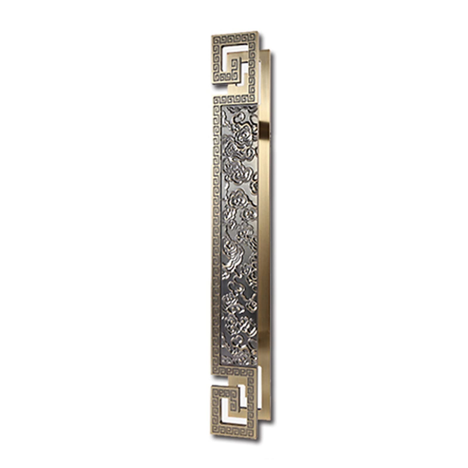 Grandes poignées de porte carrée en verre pour rénover une porte en bois ancienne 150