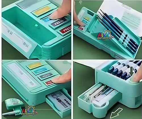 Image of Multifunctional Cute School Pencil Box for Girls, Dinosaur Compass Box for Boys, Aesthetic Stationary Items for Kids, Magnetic Pencil Box, Best Gifts (Dinosaur Compass Box)