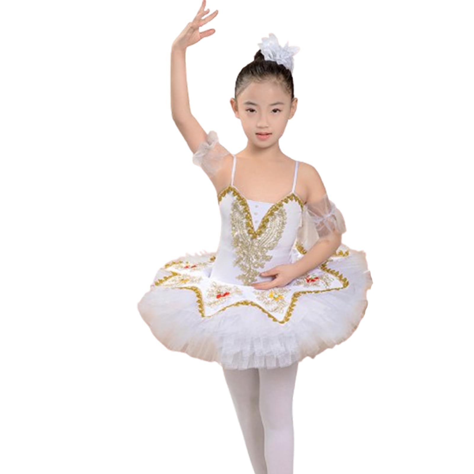 Robe tutu de ballet à paillettes pour filles blanche 130cm - 6