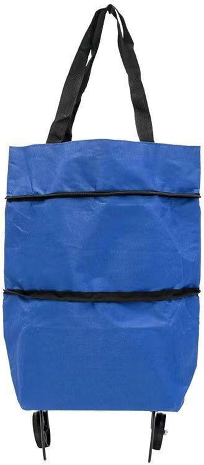 Green Foldable Rolling Laundry Bag with Wheels and Kickstand Portable Collapsible Tote for Grocery Shopping Dorm Storage Travel and Light Loads Multi Purpose Carry Handle