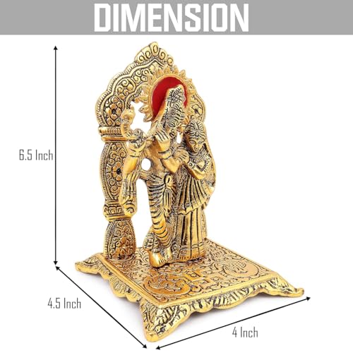 Image of Lavanaya Silver-Gold Plated Radha Krishna God Idol Statue-Showpiece With Velvet Gift Box-For Marriage Anniversary, Wedding, Housewarming, Diwali Gift, 10 cm , 10 cm