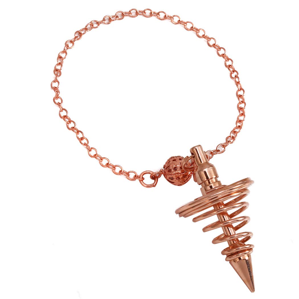 Metal Pendulum Amulet Spiral Cone Necklace for Dowsing Pyramid Pendule Pendant Jewelry