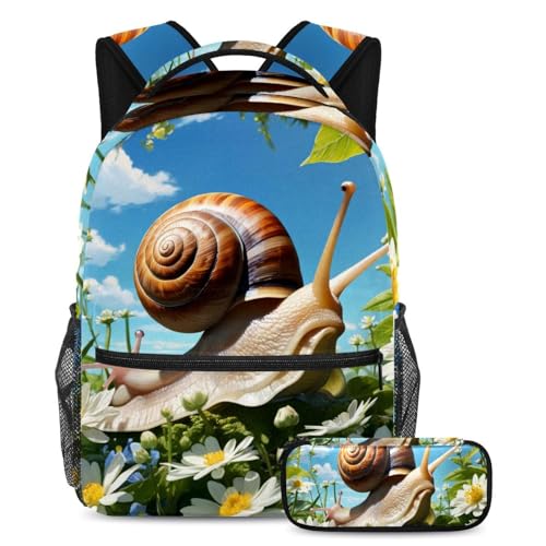 Sac à dos et trousse à crayons école pour fille et garçon motif imprimé nature multicolor