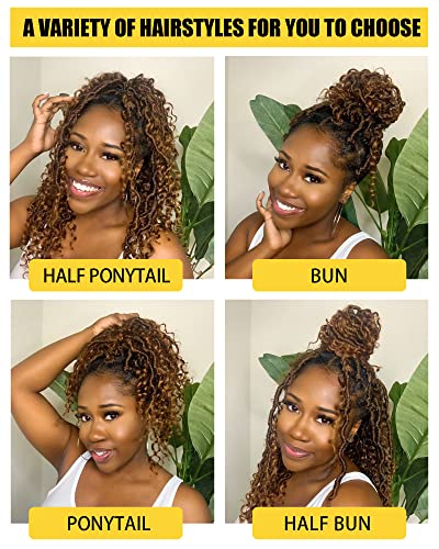 Goddess Locs Crochet Hair 14 Inch 7 Packs Curly Faux Locs Crochet Hair Bohomian Style Hippie Locs Crochet Hair For Black Women (14 Inch, 7 Packs, T1B30) #TOP2