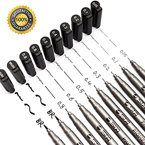 Pandafly Black Micro-Pen Fineliner Ink Pens - Precision Multiliner Pens Micro Fine Point Drawing Pens For Sketching, Anime, Manga, Artist Illustration, Bullet Journaling, Scrapbooking #TOP1