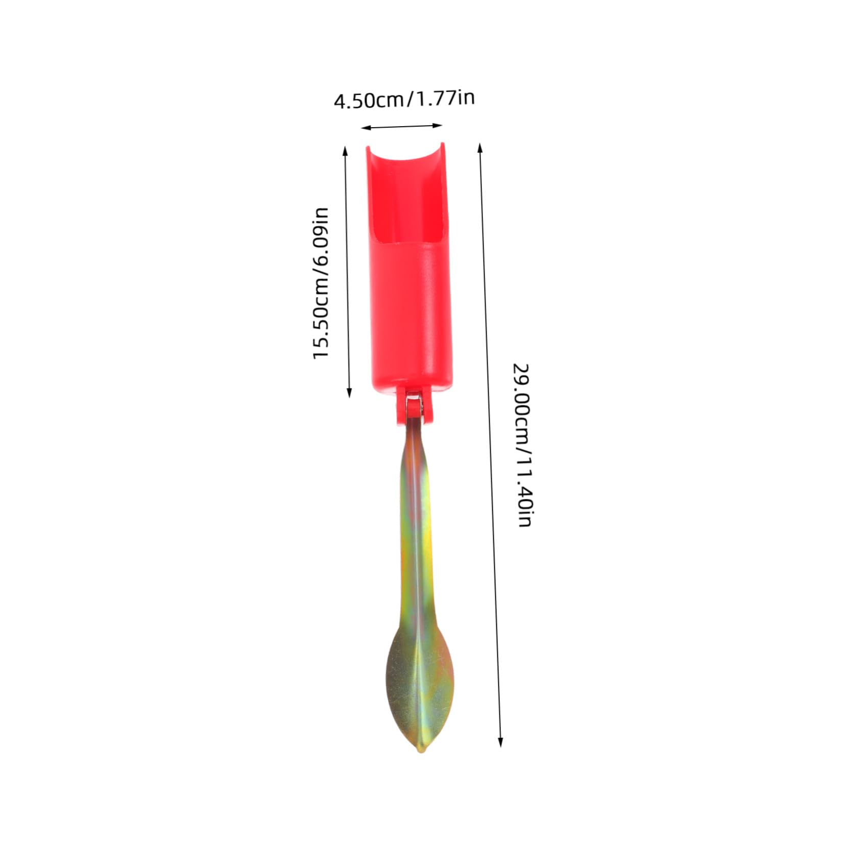 2 Plegables para Caña de Pescar de 32 Cm en Plástico y Metal, Diseño Compacto para Pesca en Hielo y Orilla, Color Rojo, Reduce Fatiga
