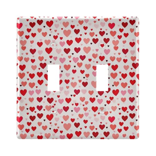 UMIRIKO Red Heart Valentine Light Switch Cover Plate Covers Decorative Double Toggle Home Decor 202a8778