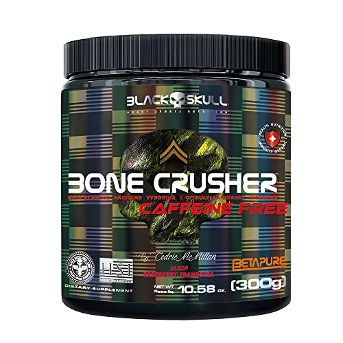 Bone Crusher Caffeine Free - 300g Framboesa - Black Skull