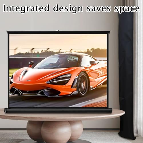 Pantalla de proyección portátil de 30 pulgadas 4:3, pantalla retráctil pequeña para mesa, ligera y durable, con patas interiores y funda para transporte miniatura 3