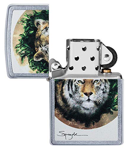 Zippo 49090 – Spazuk Tiger - Street Chrome – Sturmfeuerzeug, nachfüllbar, in hochwertiger Geschenkbox – Bild 5