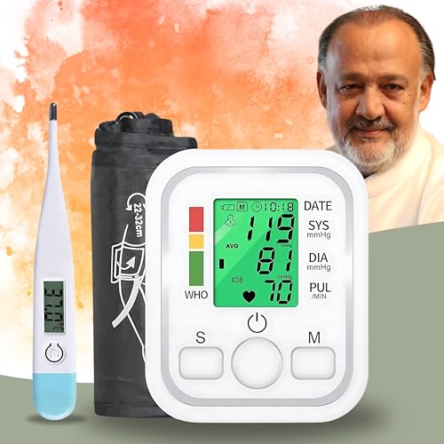 Image of Aika(Combo Pack) AK-555 Arm BP Monitor Instrument Machine for Blood Pressure Measurement Home Use Fully Automatic,Digital Display & AK-45 Clinically Tested Digital Thermometer(6 Month Warranty),White