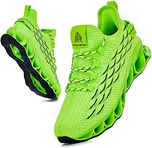 Lightweight Work Shoes for Men Indestructible Steel Toe Sneakers Fashion Breathable Mesh Safety Shoe Slip Resistant Puncture Proof Shoes (Green, 9.5)