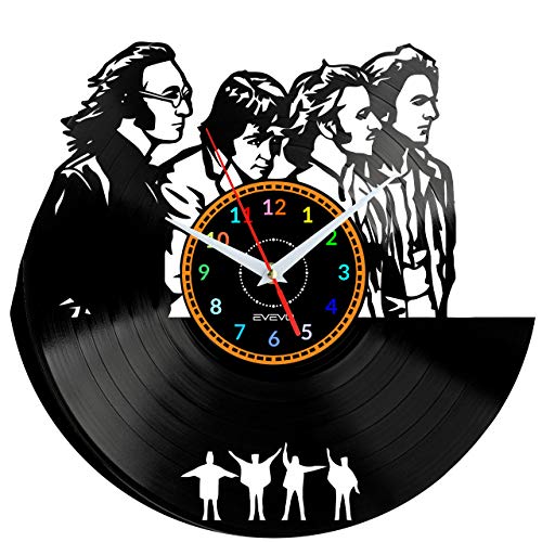 EVEVO Beatles Horloges Murales Disque Vinyle Disques Vinyliques Horloges Murales Vinyle Record Mur l’horloge Créatif… - Les Beatles, Paul McCartney, John Lennon, RIngo Starr, George Harrison EVEVO Beatles Horloges Murales Disque Vinyle Disques Vinyliques Horloges Murales Vinyle Record Mur l'horloge Créatif…