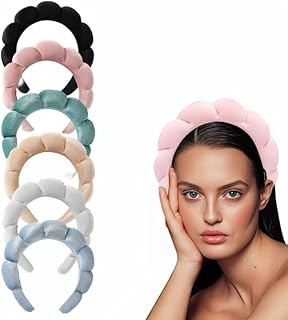1Pc Vintage Velvet Cloud Hair Hoop for Women Girls Sponge Headband Wash Face Wristband Varycolor Spa Bathroom Accessories Multicolor