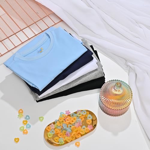 Semois 5 Pack Boys Long Sleeve Shirts Boys' Cotton Crew Neck Basic Tees Soft Kids' Long Sleeve T-Shirts Top4