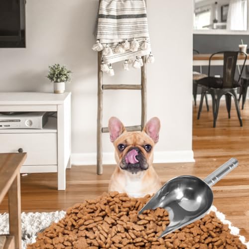 Image of POPETPOP 2-Pack Stainless Steel Dog Food Scoop 1-Cup Pet Food Scoop for Dry Kibble Nuts Flour Beans Candy Thin-Edge Shovel for Easy Serving 9.05 X 3.34 X 3.54 in