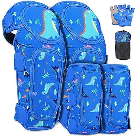 Kids Protective Gear Set, Innovative Soft Youth Toddler Knee Pads and Elbow Pads Set Adjustable Protective Gear Set with Bike Gloves for Boys Girls Roller Skating Skateboard Cycling Biking Cover