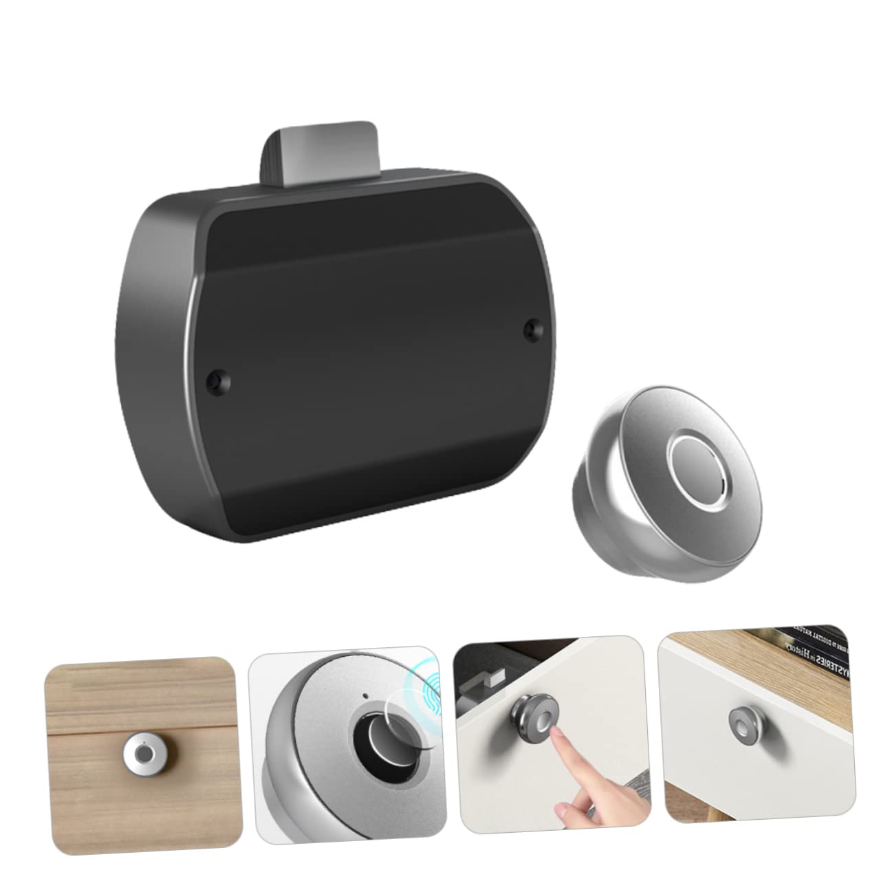 Uonlytech Serrure Connectée à Empreinte Digitale pour Tiroir Panneau Alliage D'aluminium et Corps Abs, Déverrouillage Sécurisé USB pour Bureau et Maison