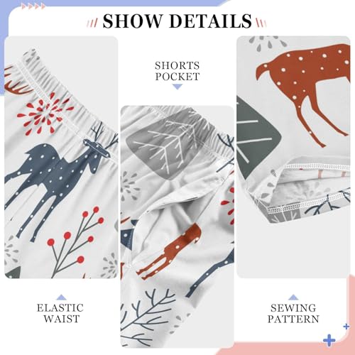 Boys' Pants Christmas Trees Reindeer Winter Long Bottoms Jogger Pants Elastic Waist Trousers with Pockets S-XL4