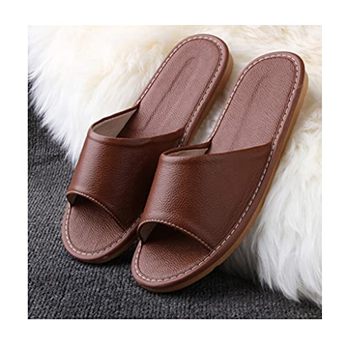 GHYUB Men's and Women's Genuine Leather Open Toe Sandals - Summer Slippers for Indoor, Office and Casual Wear - Gift for Men and Women - Main Image