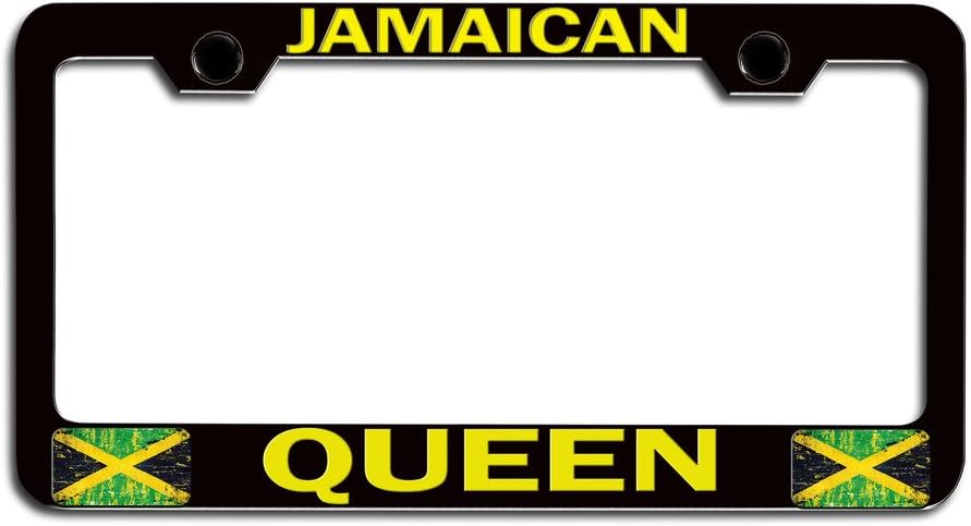 Makoroni - Jamaican Queen Jamaican Bl Steel License Plate Frame, License Tag Holder
