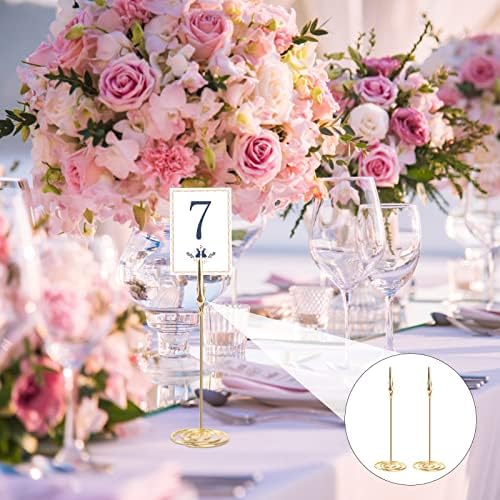 12Pcs Table Photo Holder with Alligator Clasp 4.52 Inch Tall Memo Holder Clip Photo Number Stand Table Number Holder for Wedding Party Office Desk Paper Menu Holder(Gold and Silver)