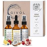 GIVOL Bone Support Bundle Liquid Spray - Iron Bisglycinate Complex, Zinc Picolinate, Vitamin D3 & K2 - Complete Multivitamin - Plant- Based, Non-GMO, Gluten Free, Sugar Free 2 Fl Oz (360 Days Supply)