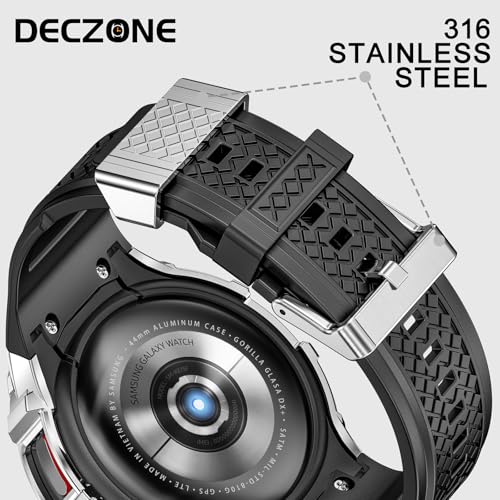Metal Case with Silicone Band for Samsung Galaxy Watch 5 Pro 45mm Silver by Deczone - Used condition - Image 3
