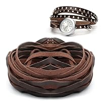 Deepton 10m Lederband 5mm Breit, Flach PU Leder Lederriemen, Braun Lederbänder Meterware, Weiches Lederstreifen, Leder für DIY-Handwerk Gürtel Armband Schmuckherstellung Kissen (braun)