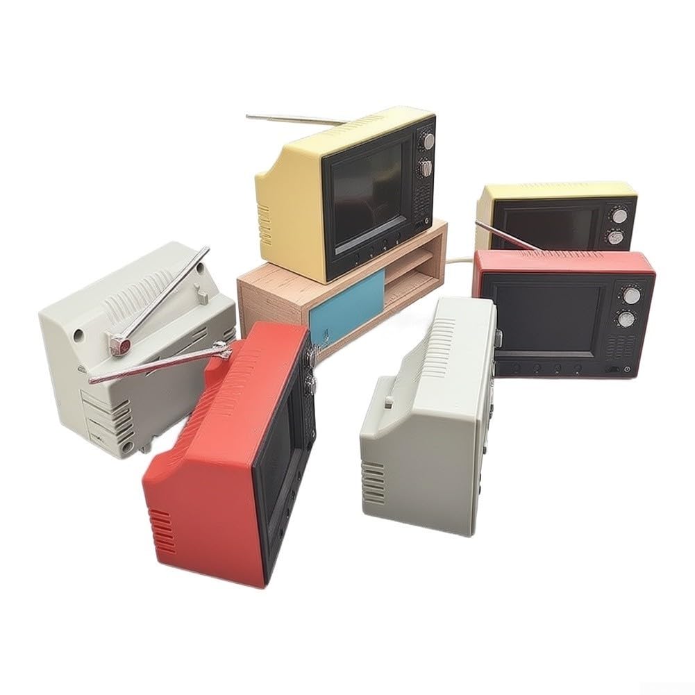Retro Cartoon TV ricaricabile 8GB per lettore multimediale, divertente decorazione desktop per intrattenimento e manutenzione stile (rosso)