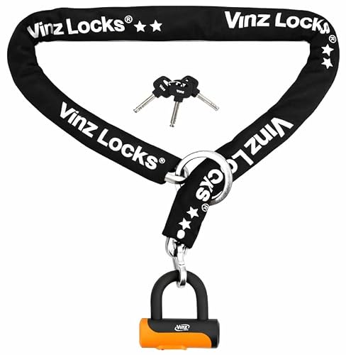 VINZ Tibba ART 2 Fatbike Slot/Fietsslot/Kettingslot met Padlock/E-bike slot - 120cm